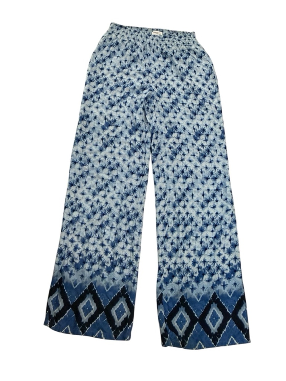 BeachLunchLounge Blue Ikat Wide Leg Palazzo Pants S
